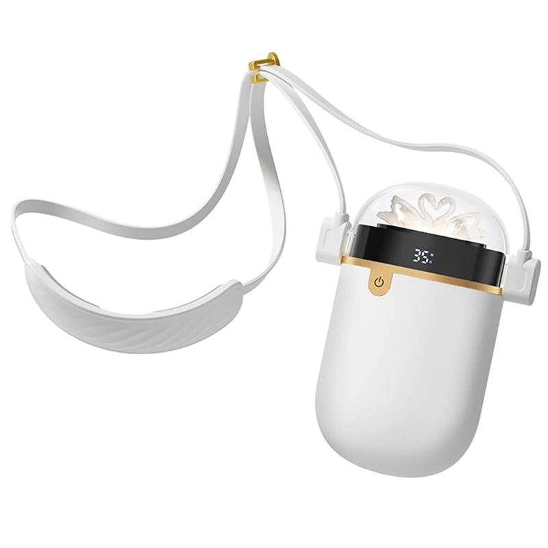 

USB Charging Hand Warmer Portable Neck Hand Warmer Double-Sided Heating Hand Warmer Mini Mobile Power Bank (White)