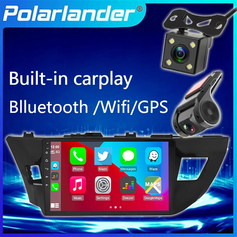 

BT Car Radio 1G+16G 10.1'' WIFI Android 9.1 Buit-in Carplay Touch Screen GPS 2 Din Multimedia Player For Toyota LEVIN 2014-2016