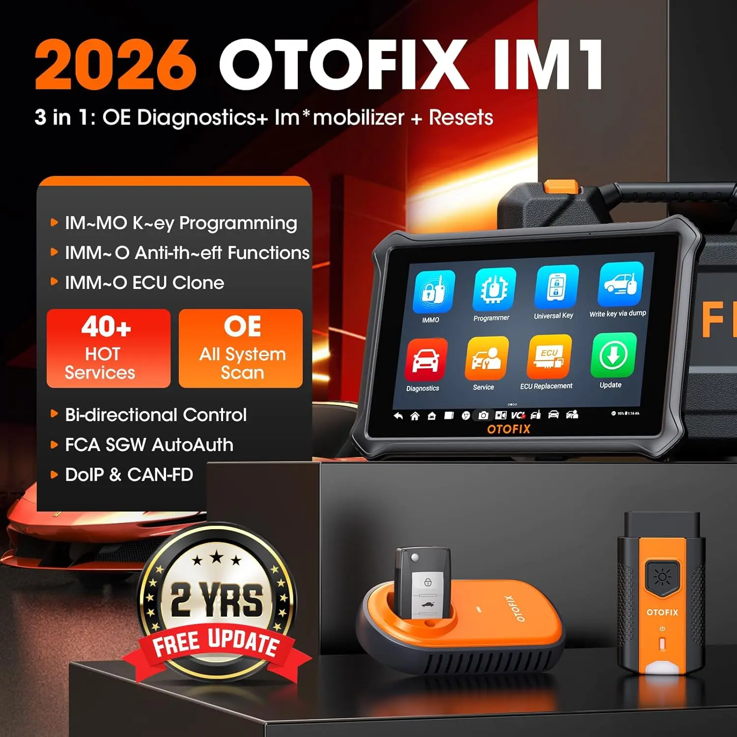 Фото OTOFIXIM1 Профессиональный программатор автомобильных ключей, инструмент IMMO, для программирования ключей при полной утере, сканер OBD2, полная диагностика системы №3