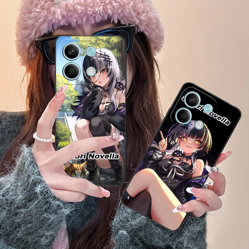 Shiori Novella Fashion Mobile Cell Phone Case for Xiaomi Redmi 14 13 13C 12 12C 10 10C A1 A2 A3 Plus 5G Black Cover Shell