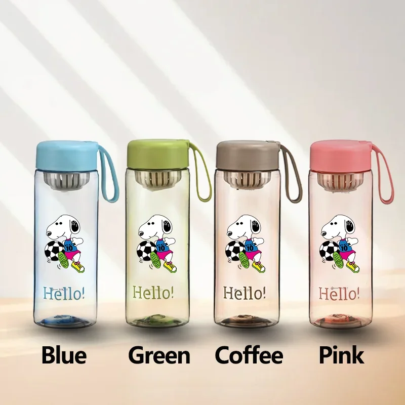 650ML Snoopy Children's Portable Large Capacity Water Cup Student Leak Proof Plastic Bottle Outdoor Sports