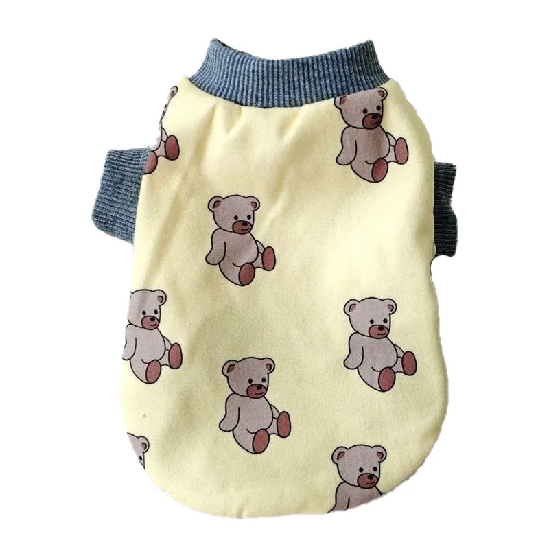 

Cute Dog T-shirt Bear Print Pets Clothes For Small Dogs Cats Puppy Shirts Summer Pullover Sweatshirts Corgi Teddy Spring Costume