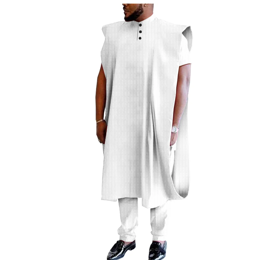 

African Men Agbada Outfits for Wedding African Traditional Wear Formal Attire Bazin Riche Dashiki Outfits Shirt Pants Robe Suit