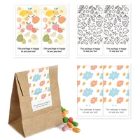 floral fruit thank you sticker sealing labels 25 100pcs this package is happy to see you too rectangle sticker for gift decors