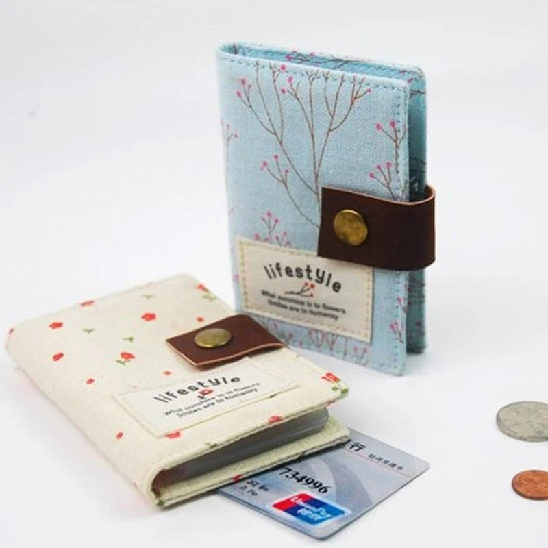 

Women Canvas ID Credit Card Holder Fashion Women Travel ID Business Bank Card Wallet Cash Holder Canvas 20Pcs Credit Card Holder