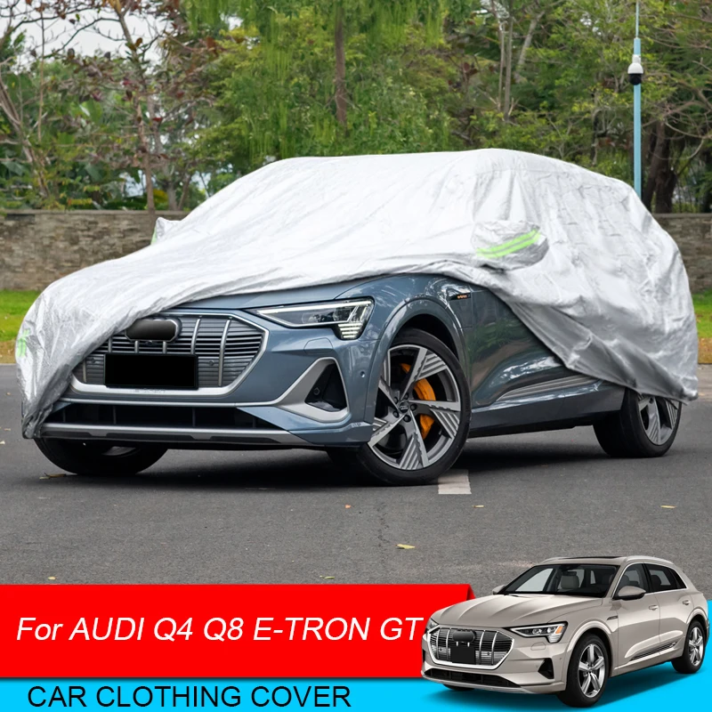 Для Audi Q4 Q8 E-TRON GT Sportback полное покрытие автомобиля дождь Мороз Снег Пыль Водонепроницаемый 4 сезона защита покрытие для защиты от ультрафиолета авто аксессуары