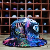 summer fashion mesh hat male and female hip hop cap graffiti street personality flat hat outdoor joker sun hat
