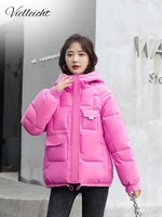 vielleicht 2022 winter clothes women short jacket thick hooded cotton padded coats female loose puffer parkas ladies winter coat