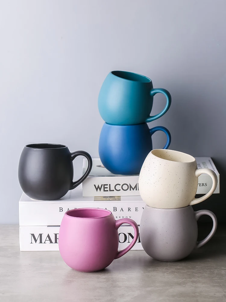 

Nordic Simple Mug Ball Frosted Ceramic Mug Large Capacity Home Water Cup Coffee Cup Office Teacup