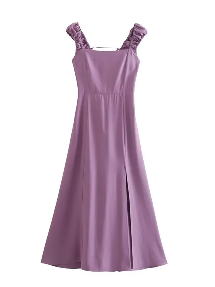 

YLJHQX 2022 модное летнее женское однотонное льняное платье, повседневное женское платье миди без рукавов с квадратным вырезом и шнуровкой сзади