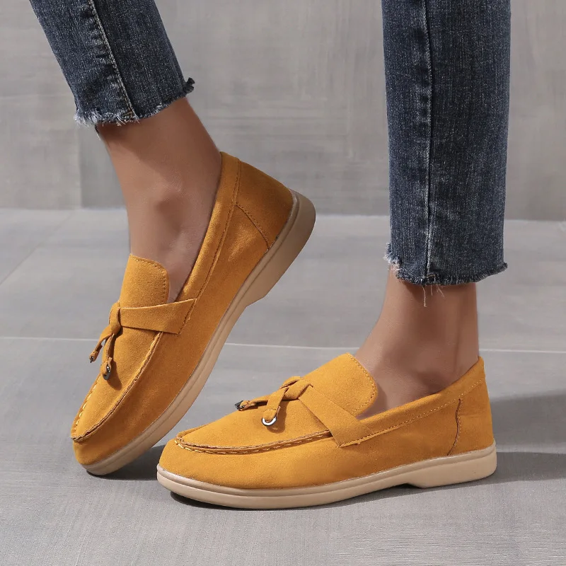 2023 New Women's Flat Shoes Versatile Lefu Shoes Women's Leisure Lazy People Step on Comfortable Flat Shoes