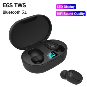 Беспроводные наушники TWS E6S, Bluetooth-наушники, гарнитура с микрофоном, спортивные мини-наушники с шумоподавлением для Xiaomi Redmi A6S A6Lite