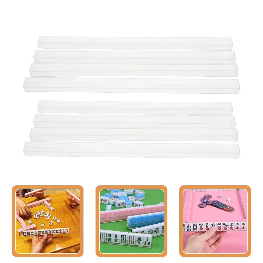 

8 Pcs Household Mahjong Tray U-shaped Ruler Mini Slot Plastic Accessories Racks Anti-falling Holders Slots Travel Playing Card