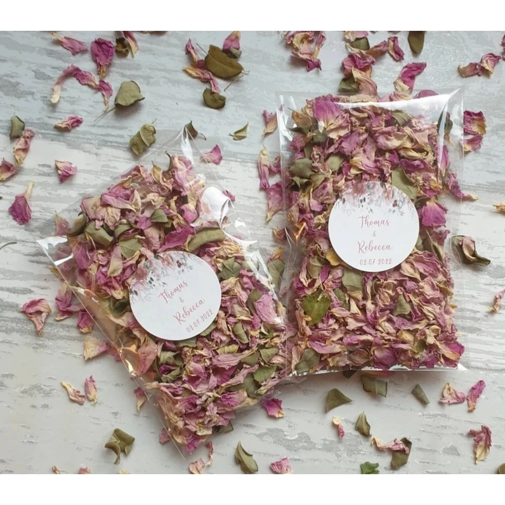 

20Pcs Custom Biodegradable Confetti. Personalised Pre Filled Clear Packets. Wedding Confetti. Petal Confetti. Confetti Packets