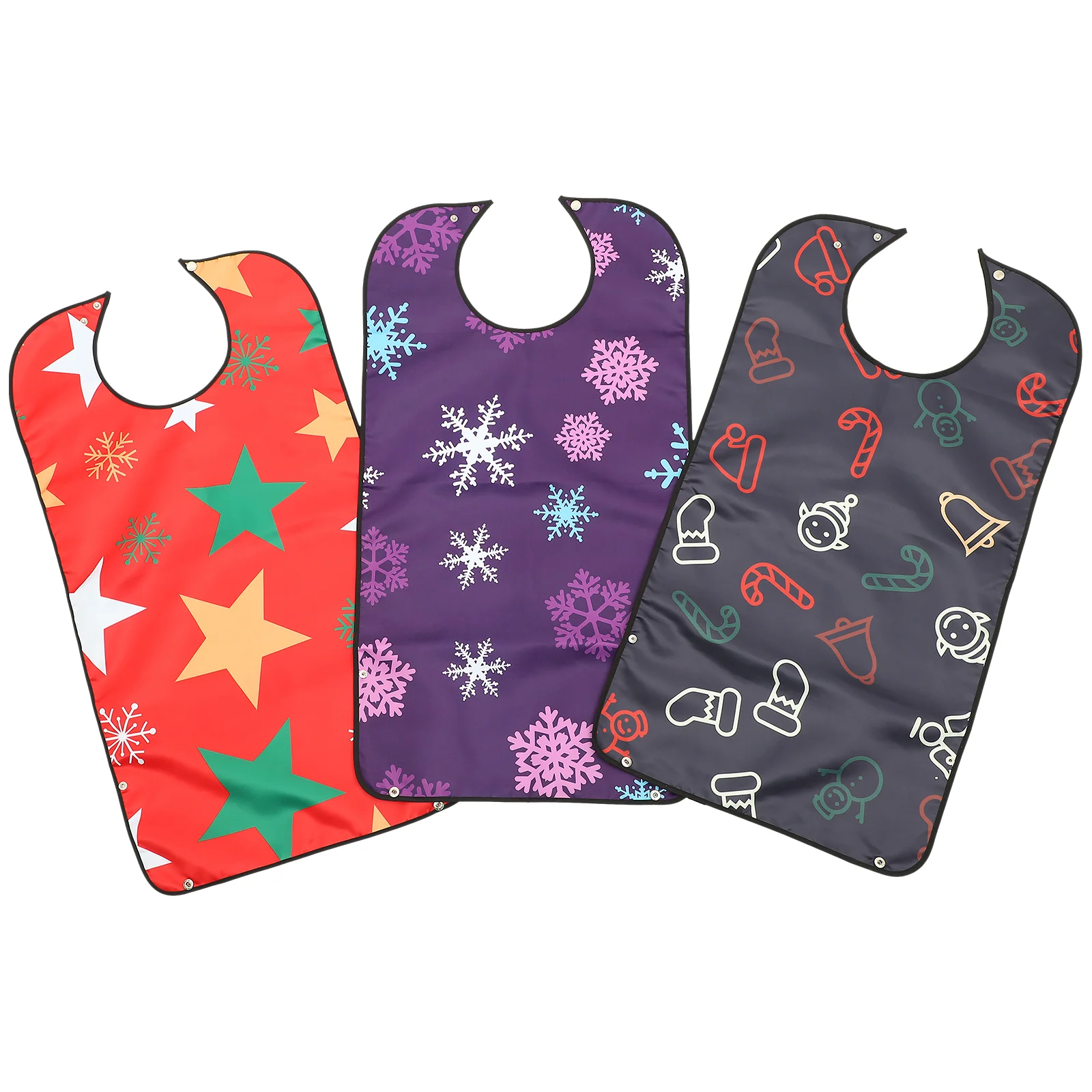 

Bib Adult Christmas Bibs Womeneating Adjustable Man Adults Printed Senior Strap Buckle Snap Pattern Disabled People Supplies