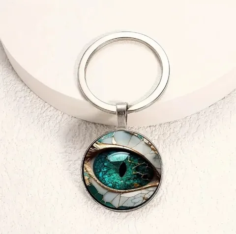 Мужской стеклянный брелок-глаз из цинкового сплава
