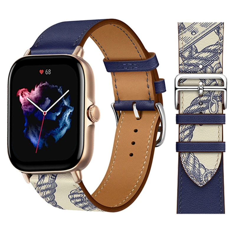 

20mm 22mm band For Amazfit GTS/2/2e/3/GTS2 Mini/GTR 3 42mm/47mm/GTR2/3/Pro/stratos leather Bracelet Amazfit bip/pace Watch strap