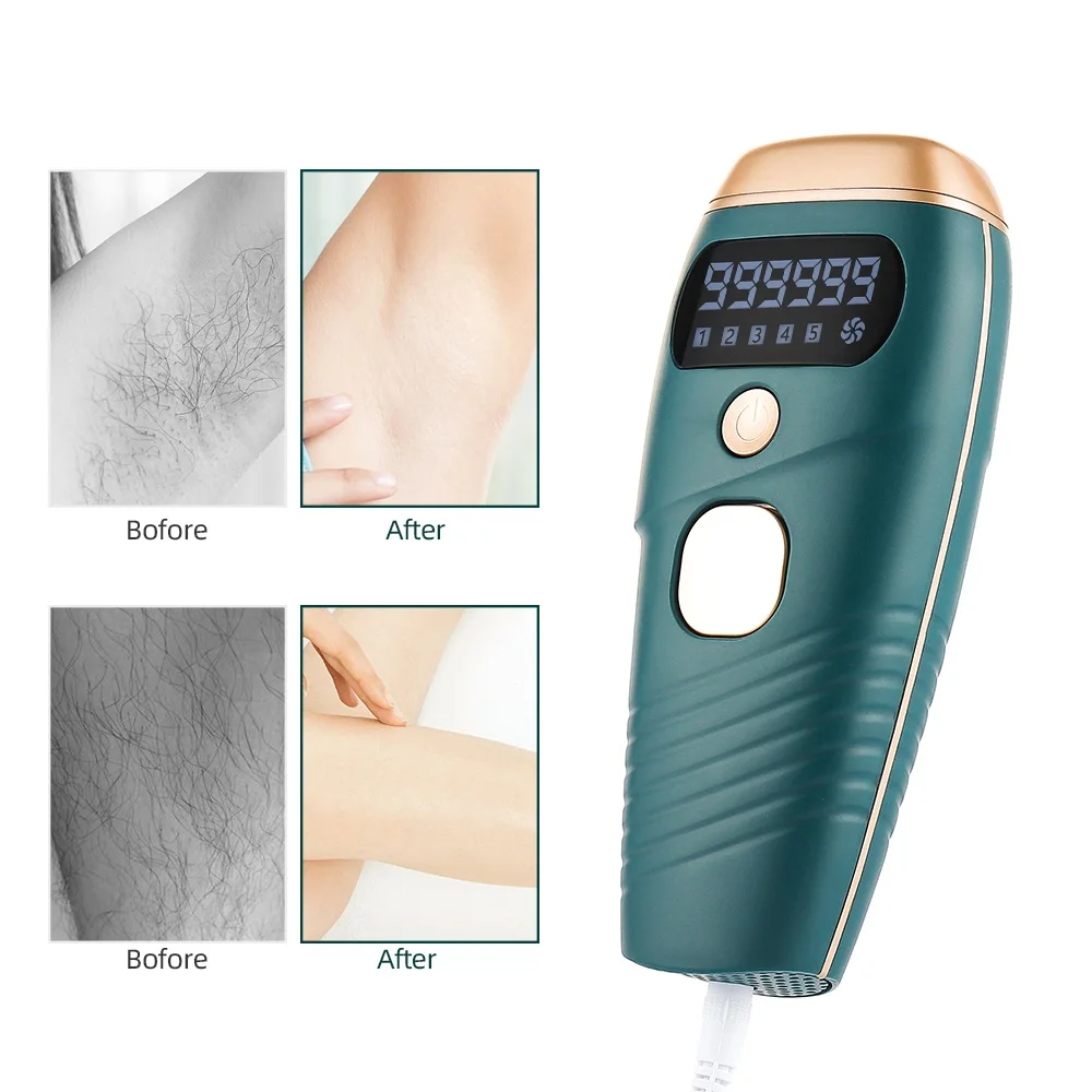 

990000 Flash IPL Laser Hair Removal Machine Quartz Lamp Photon Permanent Device 5 Levels Auto Facial Body Hair Trimmer Epilator