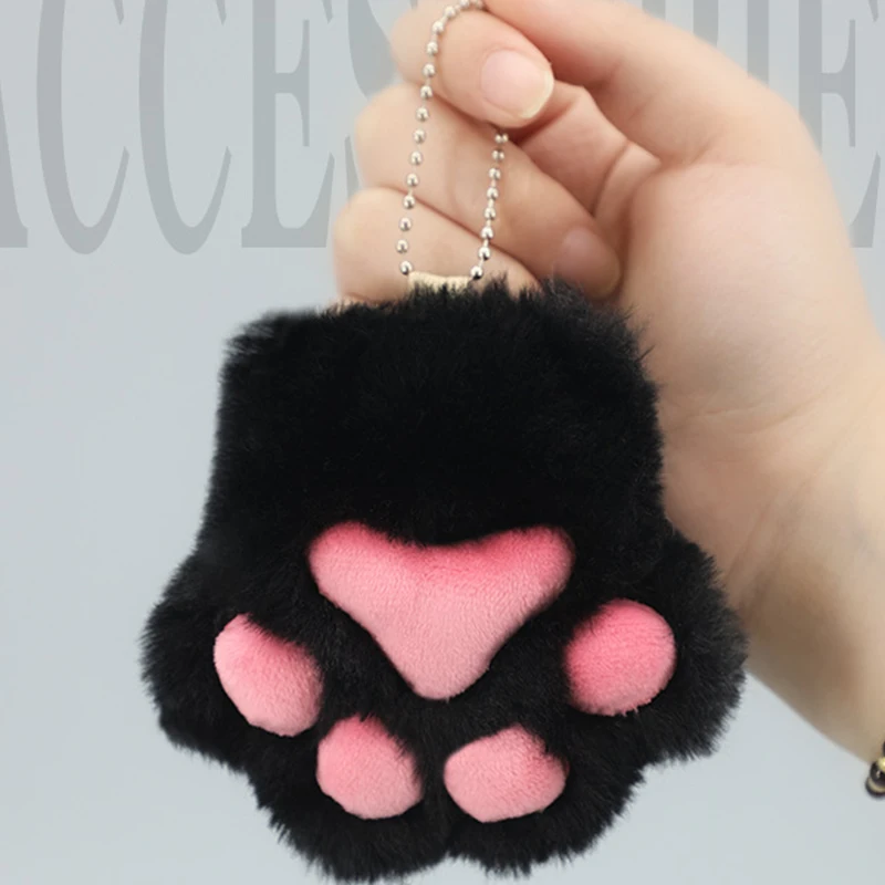 

1PC Plush Cat Claw Charm Keychains Car Keyring Lovely Ornament Backpack Handbag Charm Pendant