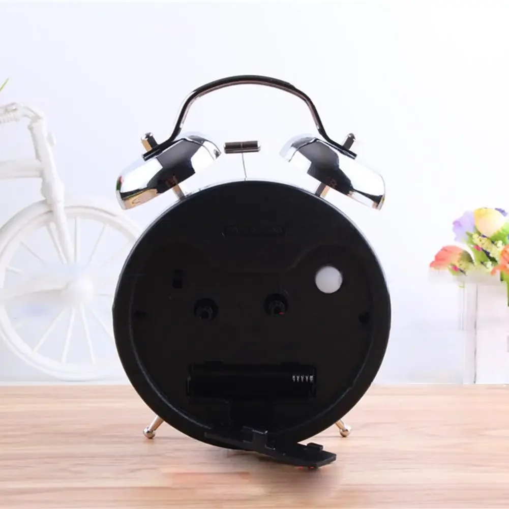 Loud budzik dla ciężkich spania dorośli Retro sypialnia nocna cichy kwarcowy z podwójnym dzwonkiem analogowe budziki dzieci Decora