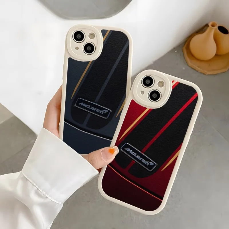 

Luxury Sports Car McLaren Phone Case Lambskin For Iphone 14 Pro 11 13 12 Mini X Xr Xs Max 7 8 Puls Se 2020 Silicone Back Cover