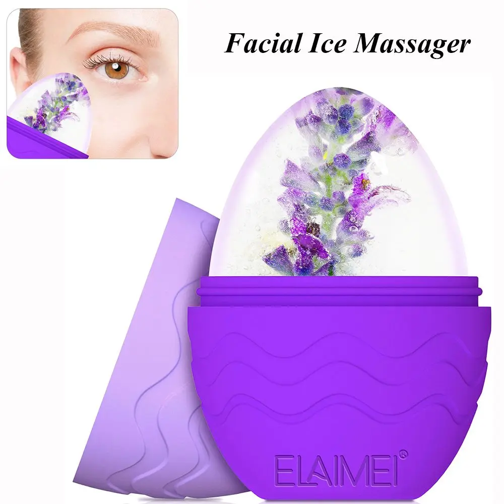 

Face Massager Silicone Egg-Shaped Massage Ice Roller for Face Eyes Neck Ice Massage Brighten Skin Shrink Pore Facial Beauty Tool