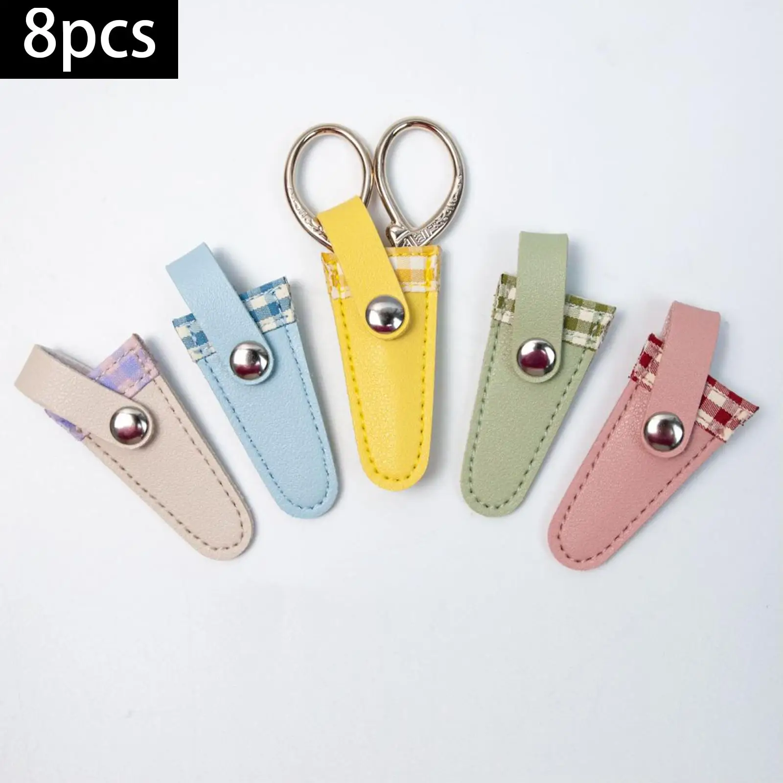 

Embroidery Scissors Sheath Cover 8 Pieces Trimming Tool for DIY Eyebrow Trimming