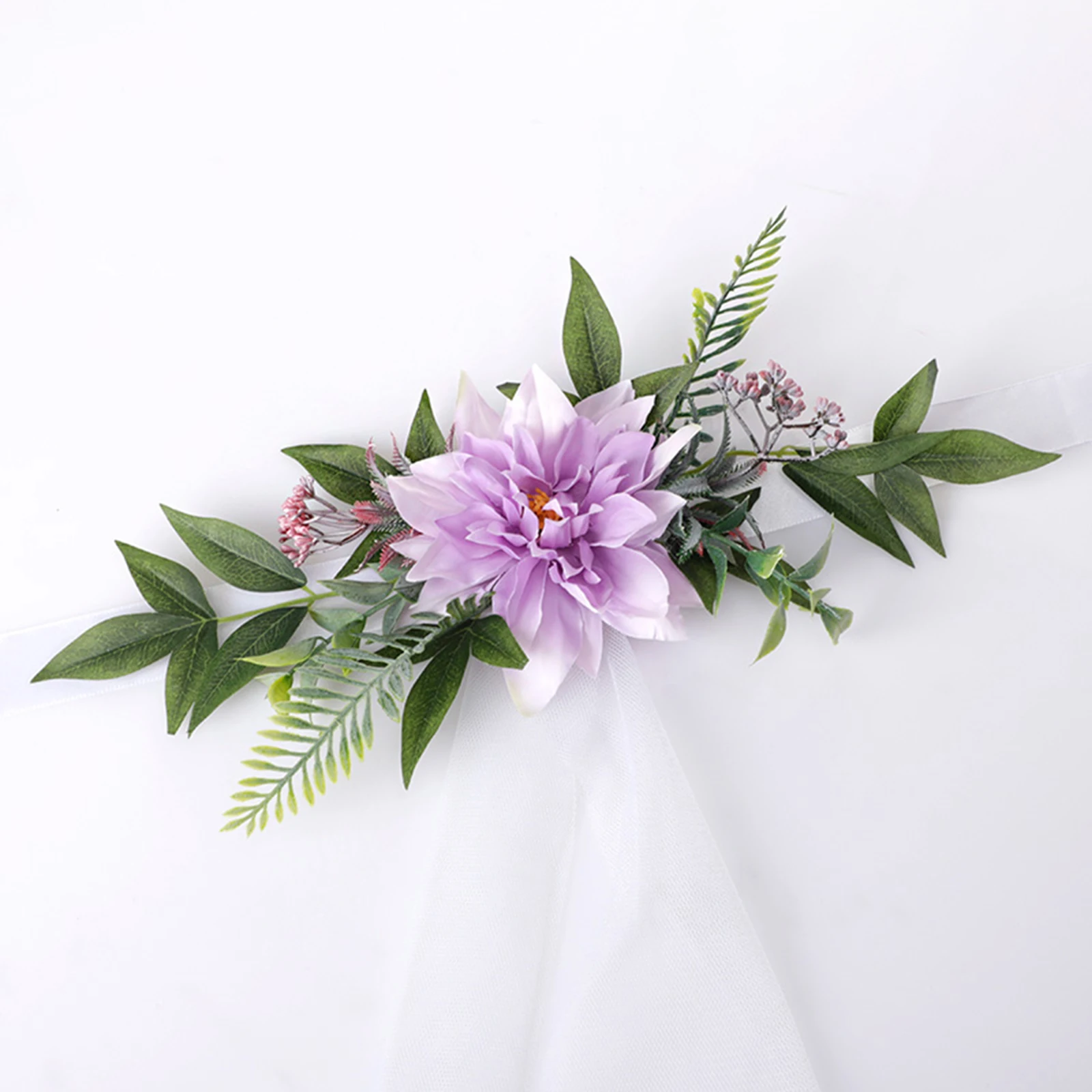 Flowers Sashes Decoration Nordic Vintage Artificial Flower Silk Cloth With Ribbons For Party Arch Backdrop Decor