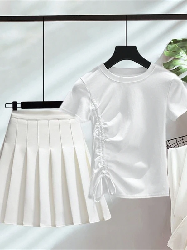 Irregular T-shirt Summer 2024 New Design Sweet Gyaru Temperament Long sleeve Short Inner wear Top Women clothes Fashion