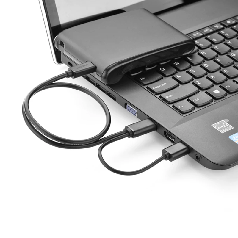Фото UGREEN Dual USB 2.0 к MINI USB (порт T) Кабель для зарядного устройства Кабели для передачи данных №4