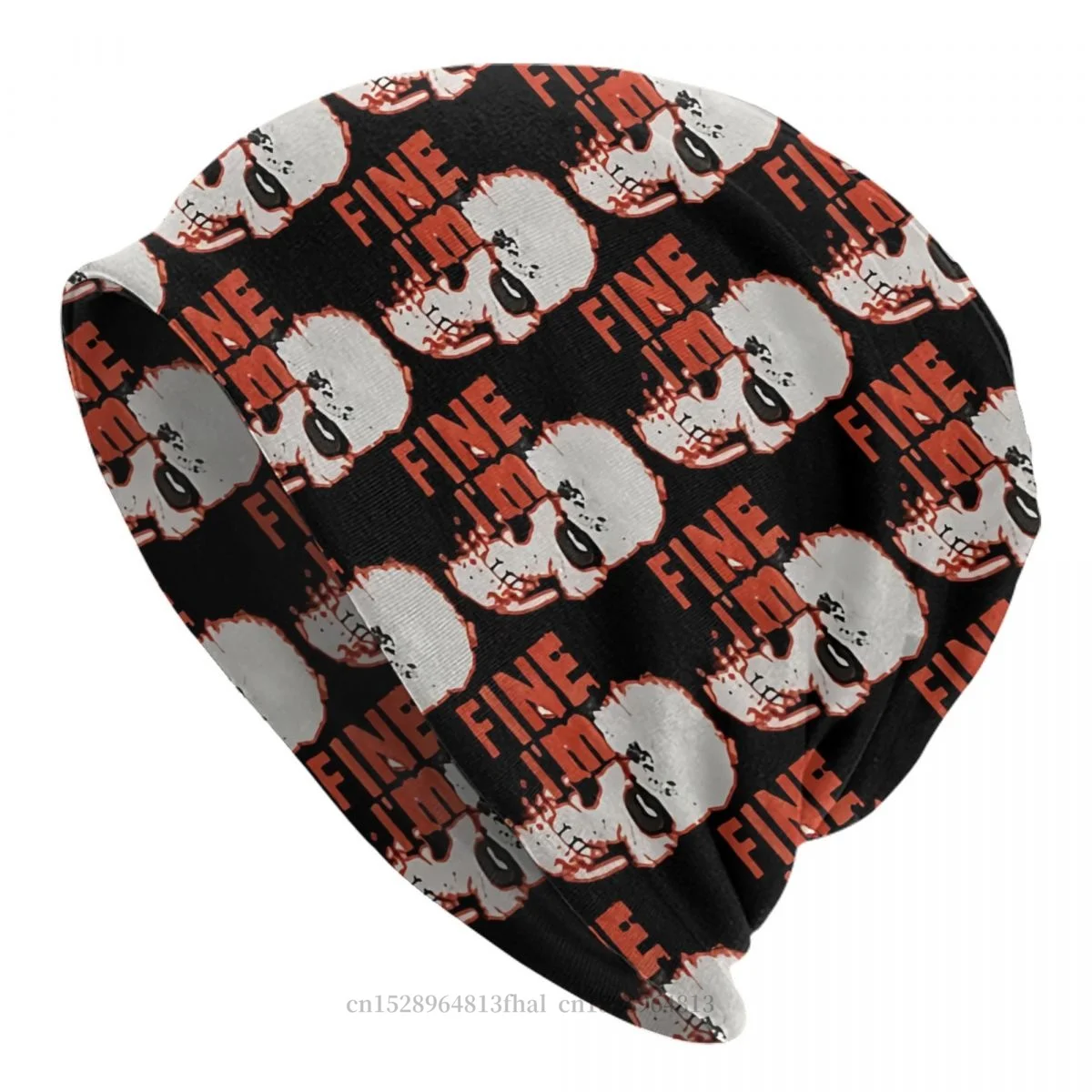 

Skullies Beanies Caps I'm Fine Halloween Humor Zombie Thin Hat Autumn Spring Bonnet Hats Men Women's Unisex Ski Cap