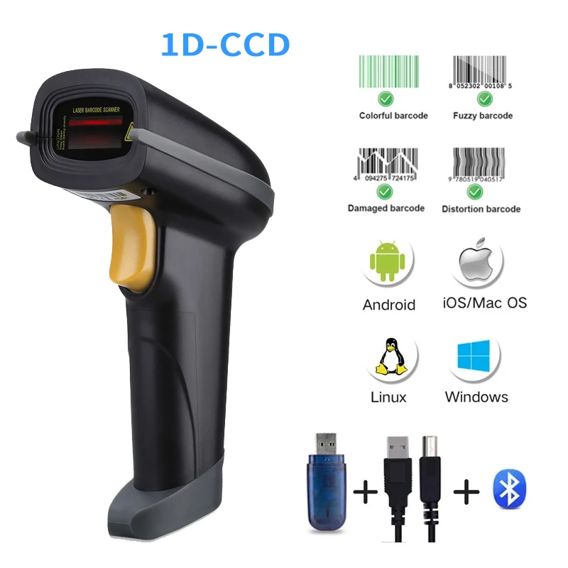 free shipping EV-CA5 SIMSCAN High performance 3-in-1 CCD handheld Bluetooth barcode scanners IP54 barcode reader EAN-13 scanner