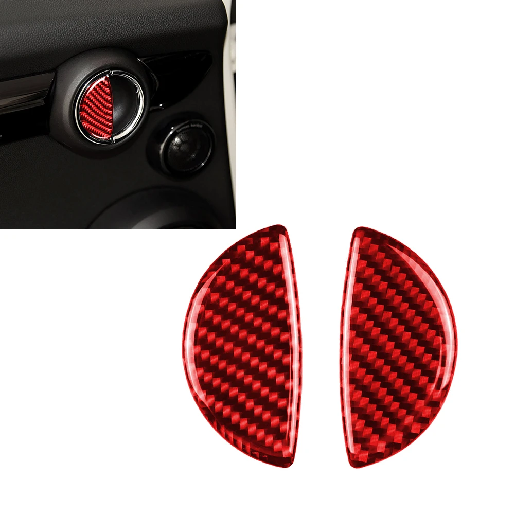 

2Pcs Front Red Fashion Stickers Carbon Fiber Interior Door Handle Cover For Mini Cooper R55 R56 R60 R61 Car Door Handle Trim