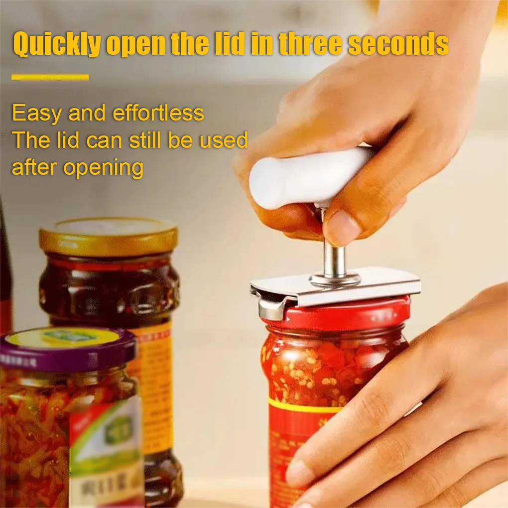 

Adjustable Multi-function Bottle Cap Opener Stainless Steel Lids Off Jar Opener Labor-saving Screw Can Opener for Kitchen Gadget