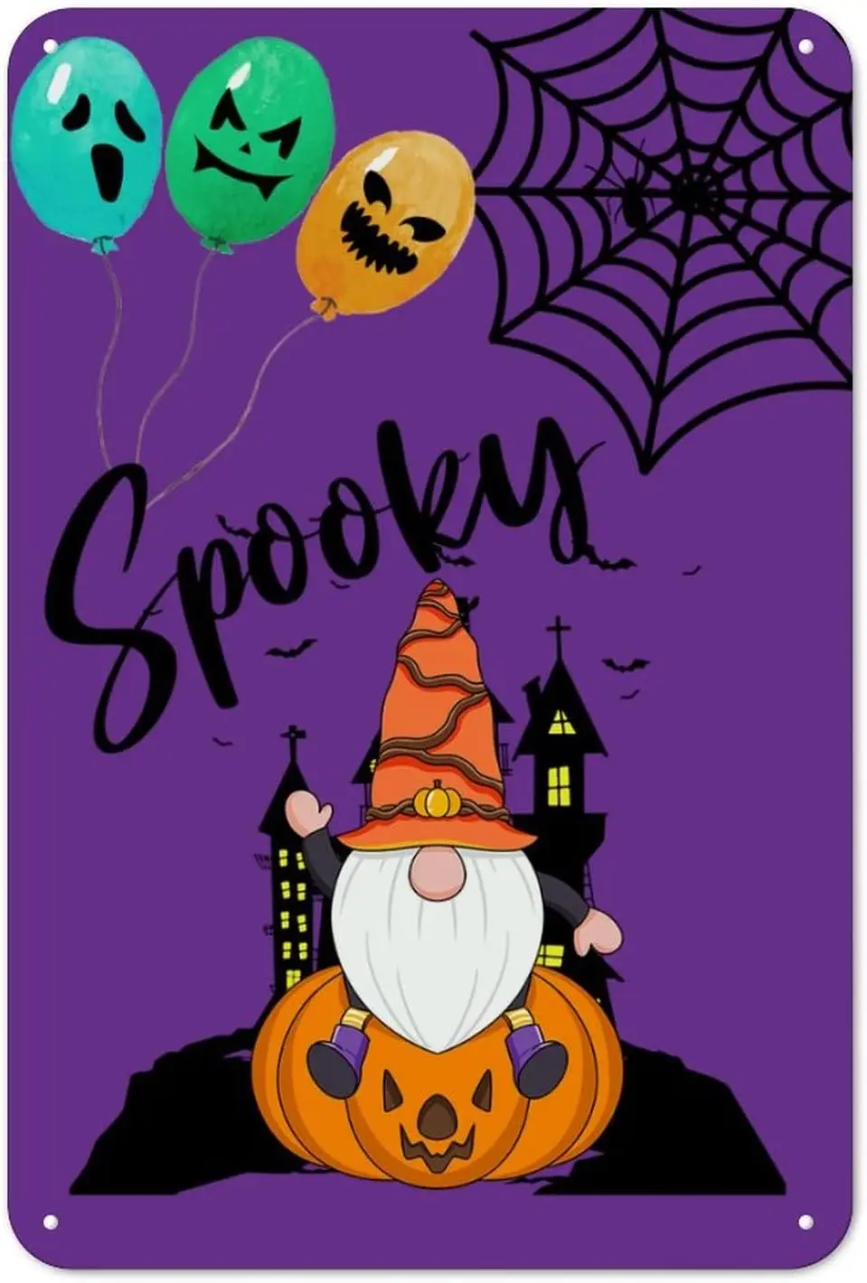 Хэллоуин Pumpkn Spooky Gnome Metl Sgn Fll utumn Tn 128n Нержавеющий Wndproof Frmhouse ron Pntng для дома Br Ktchen Pub M