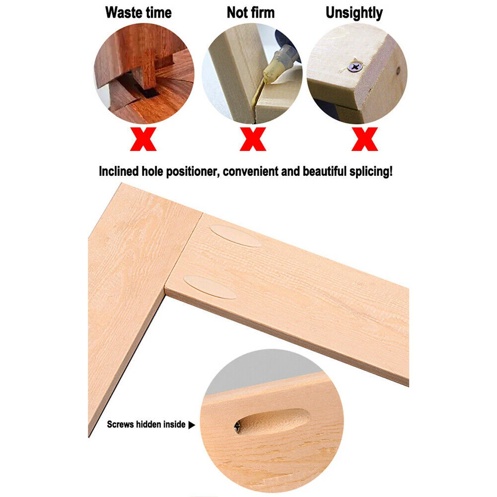 

Woodworking Locator Pocket Hinge Hole Hole Clamp Angle Drill Guide Hole Punch Positioner DIY Tool Portable Drilling Locators