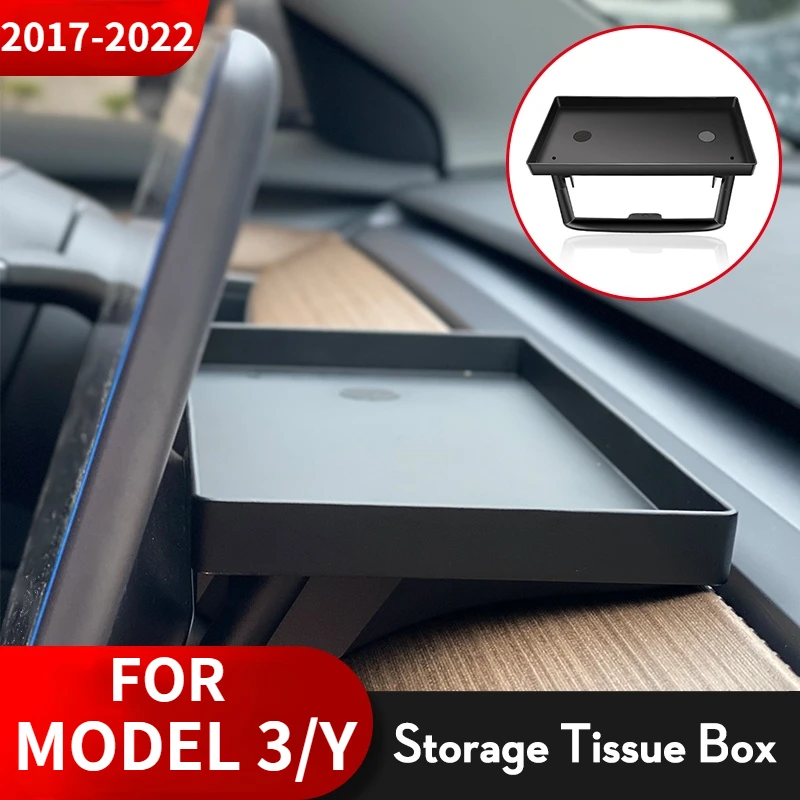 

Car Screen Rear Storage Box For Tesla Model 3 Model Y Magnetic Hidden Srorage Tray Display Screen Tissue Box 2017-2022 Accessori