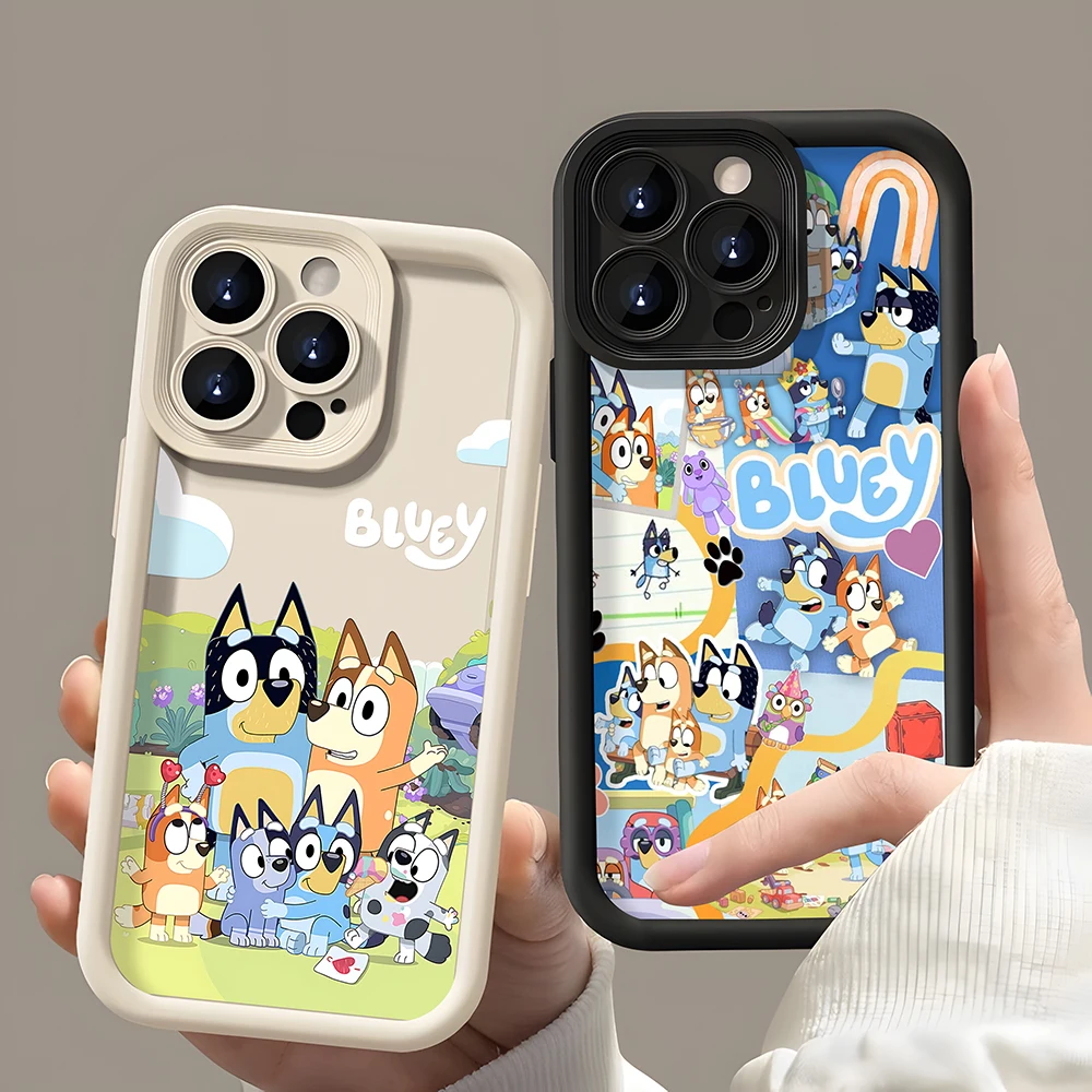 Cartoon Dog Phone Case for Samsung S25 S24 S23 S22 S21 S20 Note 20 FE Plus Ultra 4G 5G B-Blueys B-Bandits-Chillis Silicone Cover
