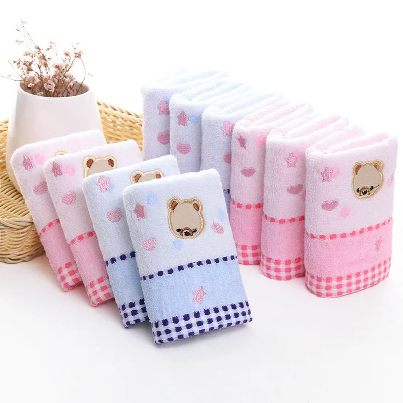 

25*50cm kids feeding wipe cloth towel baby cartoon bear soft towel high quanlity cotton baby printing washcloth handkerchief