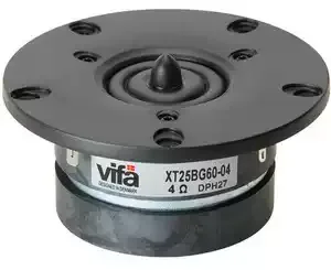 Фото Высокочастотный динамик Vifa Peerless XT25BG60-04 с двойным магнитом, 25 мм, купольный, с фазовым штекером