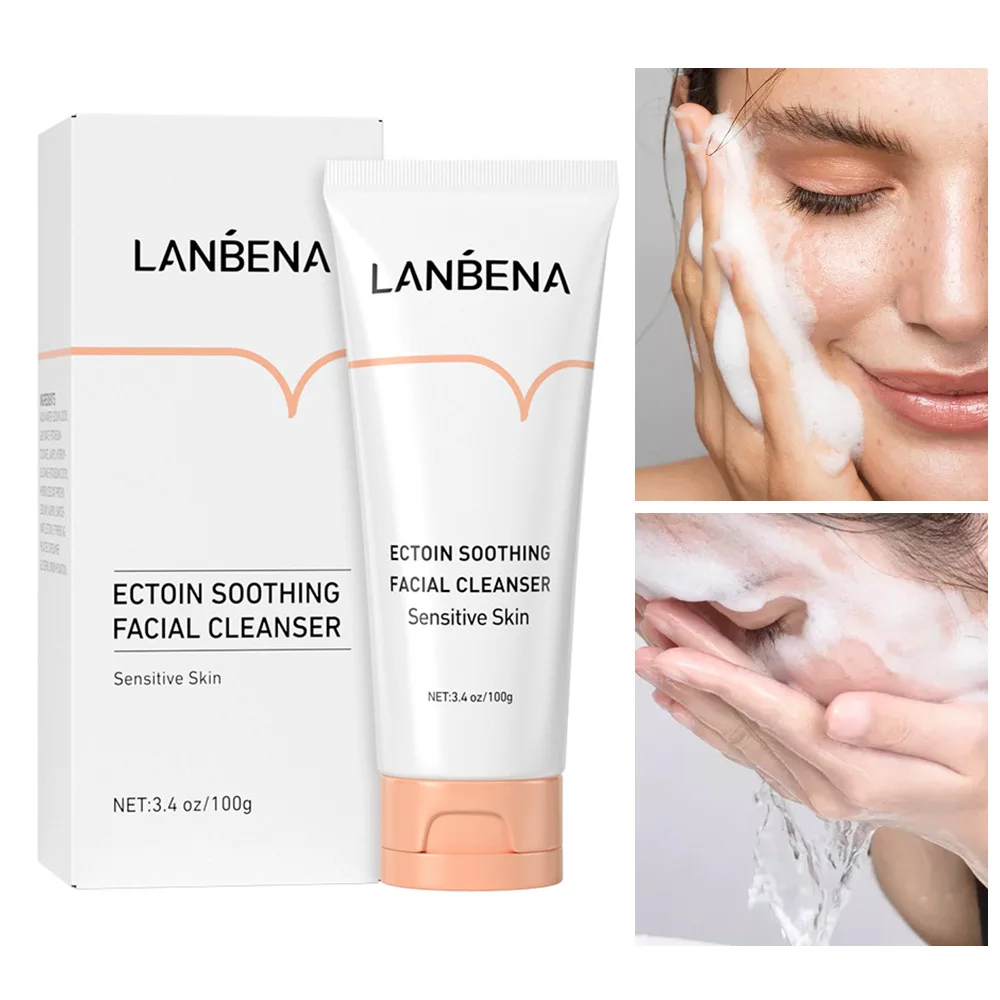

LANBENA Facial Cleanser Ectoin Anti Allergic Repair Soothe For Sensitive Skin Care Face Wash Foam Nourishing Moisturizing 100g