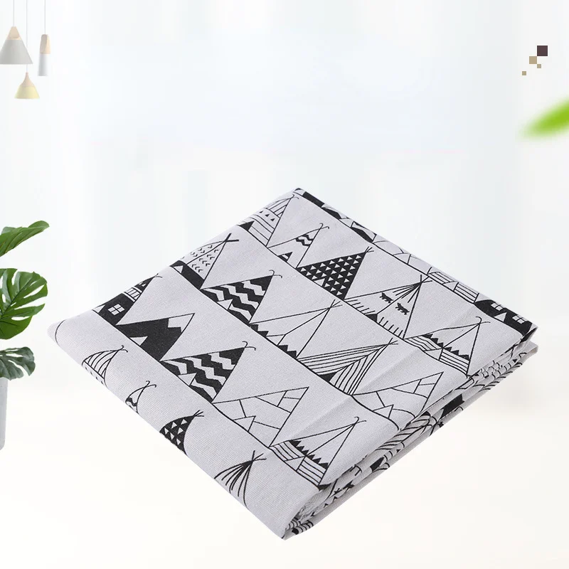 

High Quality Cotton Linen Fabric Geometric Printed Cotton Linen Material Sewing for DIY Craft Clothing Tablecloth Cushion Cover