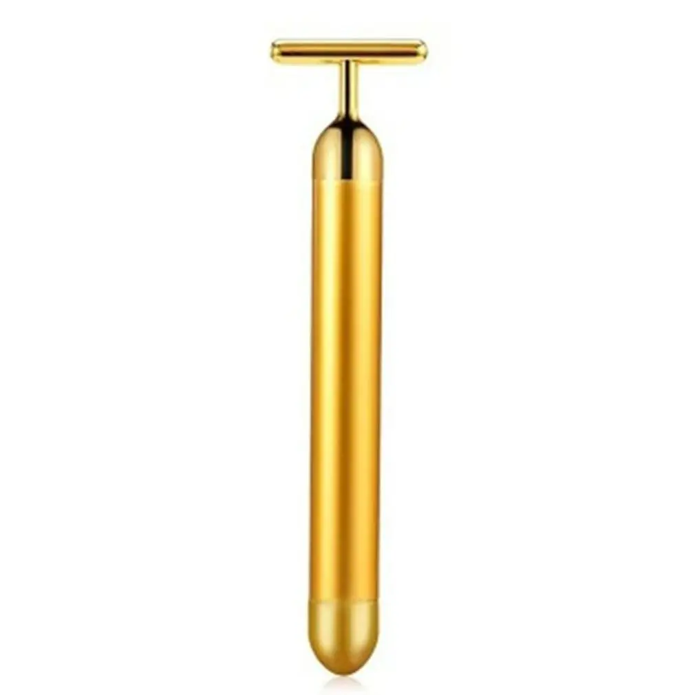 

T Beauty Bar Energy 24K Gold Facial Rollers Massager T-Shape Energy Beauty Bar Pulse Firming Face Massage Lift Tool