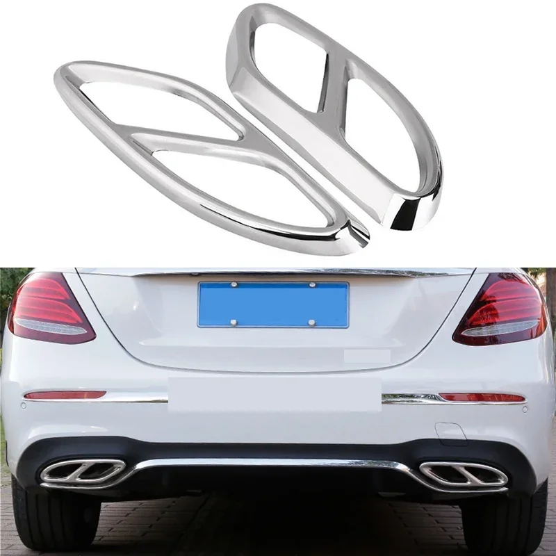 

Для Mercedes Benz A B C E GLC GLE Class W176 W246 W205 W213 AMG Стайлинг автомобиля 2 шт. Накладка на выхлопную трубу из нержавеющей стали