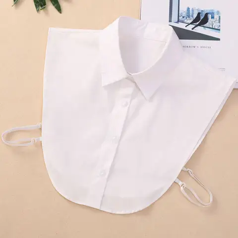 1 шт., Женская хлопковая блузка со съемным искусственным воротником