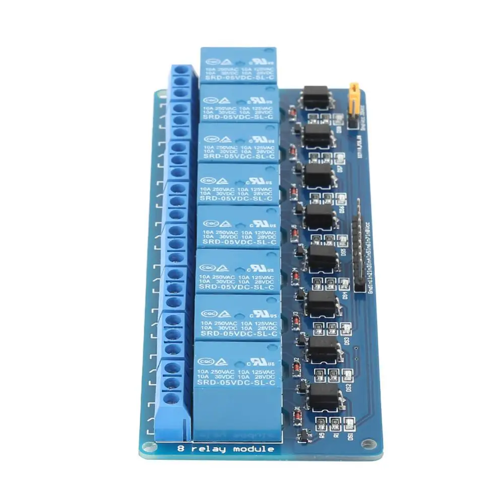 

Релейный модуль постоянного тока 5 В, 8-канальные релейные чипы, оптосоединительная плата, Восьмиканальный релейный модуль 5 В для Arduino PIC ARM AVR релейная плата