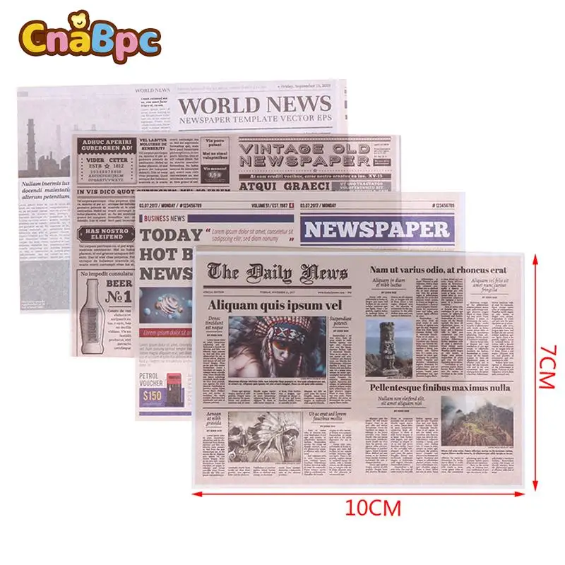 8Pcs/Set Mini Newspapers Magazines DIY Dollhouse Miniature 1/6 Newspaper Magazine Furniture Model Toys Doll House Accessories