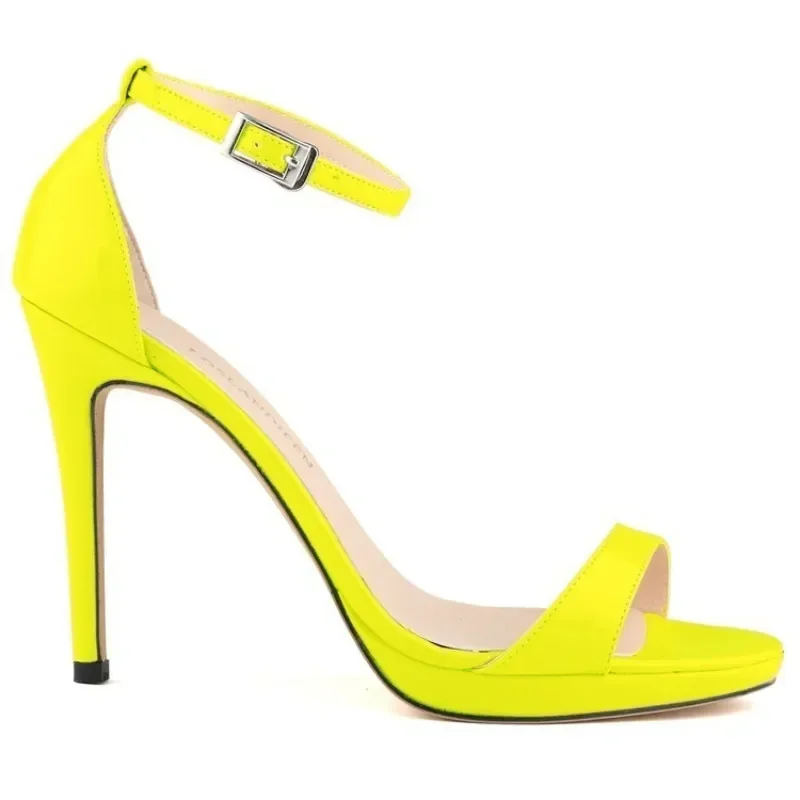 Женские босоножки на шпильке 11 см привлекательные туфли-лодочки с открытым