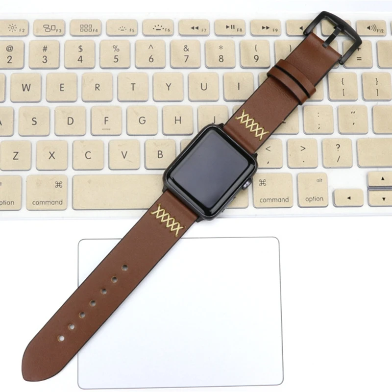 Leather strap for Apple watch band 44mm 40mm 42mm 38mm luxury Genuine Leather watchband belt bracelet iwatch serie 5 4 3 se 6 7