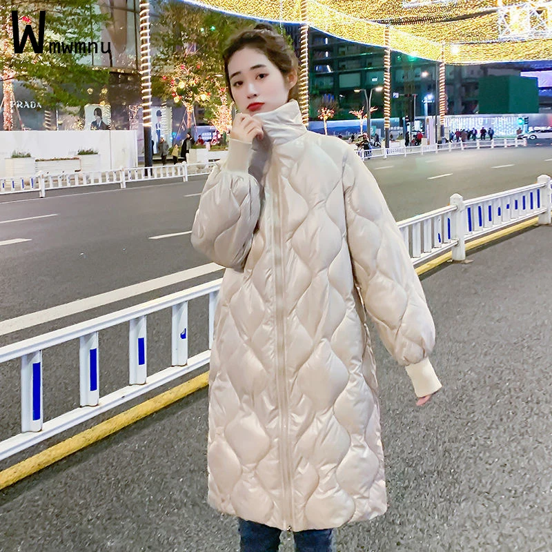 

Cotton Padded Women's Winter Long Parkas 2022 New Casual Quilted Oversized Zipper Big Coats Black Basic Snow Wear Warm Overcoats